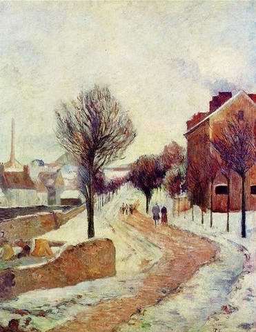 Suburb Under Snow by Paul Gauguin Oil Painting reproduction