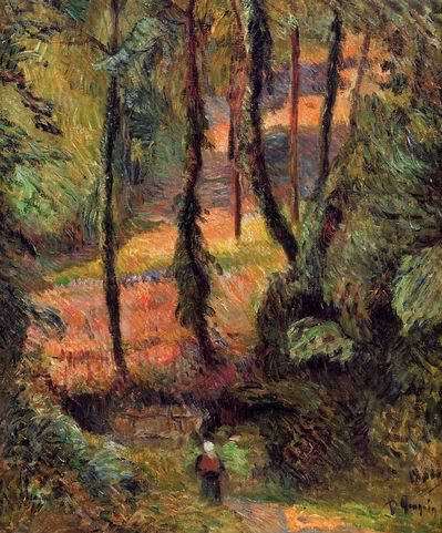 Sunken Path Wooded Rose  by Paul Gauguin Oil Painting reproduction