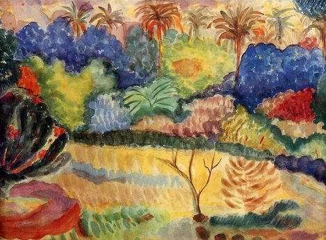 Tahitian Landscape  by Paul Gauguin Oil Painting reproduction