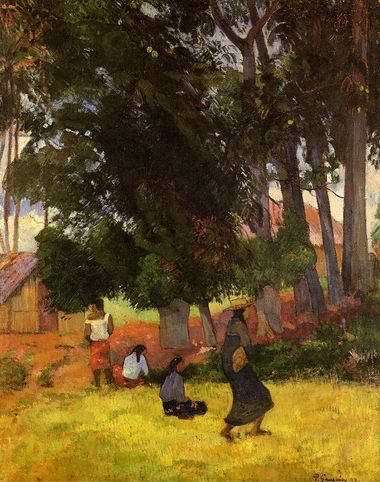 Tahitian Village by Paul Gauguin Oil Painting reproduction