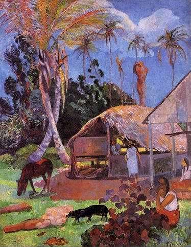 The Black Pigs  by Paul Gauguin Oil Painting reproduction