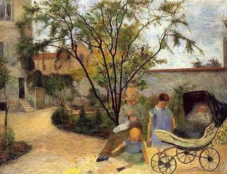 The Family In The Garden Rue Carcel  by Paul Gauguin Oil Painting reproduction