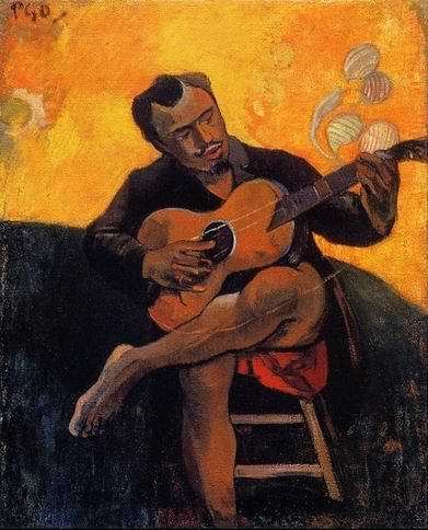 The Guitar Player  by Paul Gauguin Oil Painting reproduction