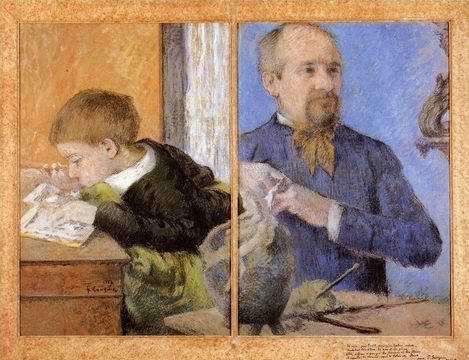 The Sculptor Aube And His Son  by Paul Gauguin Oil Painting reproduction