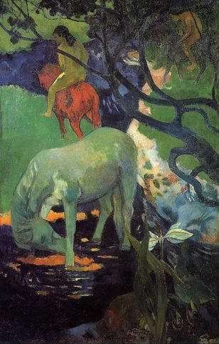 The White Horse by Paul Gauguin Oil Painting reproduction