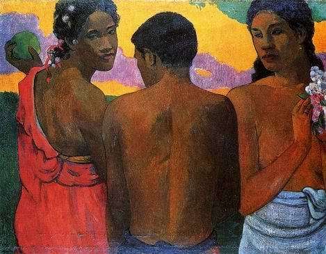 Three Tahitians  by Paul Gauguin Oil Painting reproduction