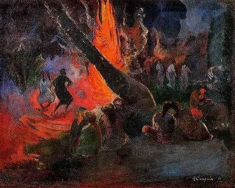 Upaupa Aka Fire Dance  by Paul Gauguin Oil Painting reproduction