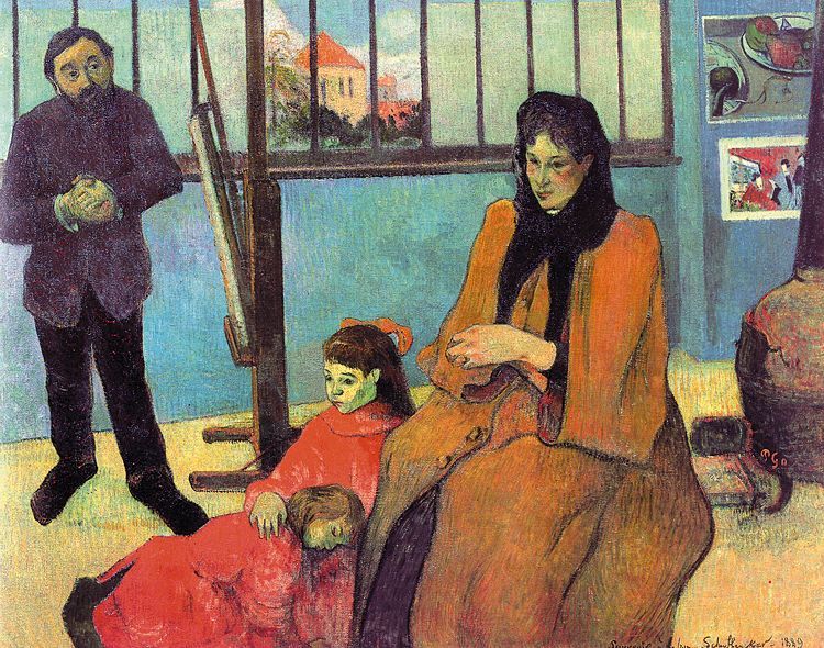 Schuffnecker's Studio (The Schuffnecker Family), 1889 by Paul Gauguin Oil Painting reproduction