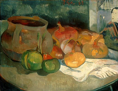 Still Life with Onions, Beetroot, and a Japanese Print, 1889  by Paul Gauguin Oil Painting reproduction