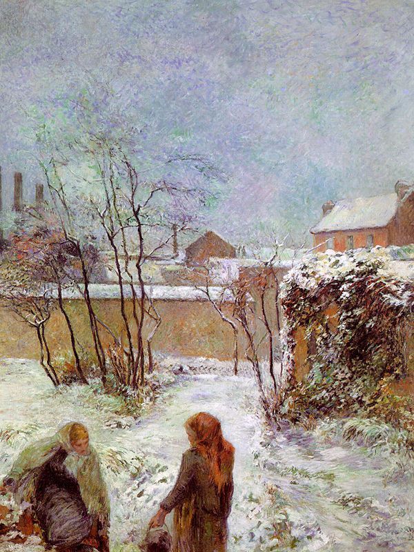 The Garden in Winter, rue Carcel, 1883  by Paul Gauguin Oil Painting reproduction