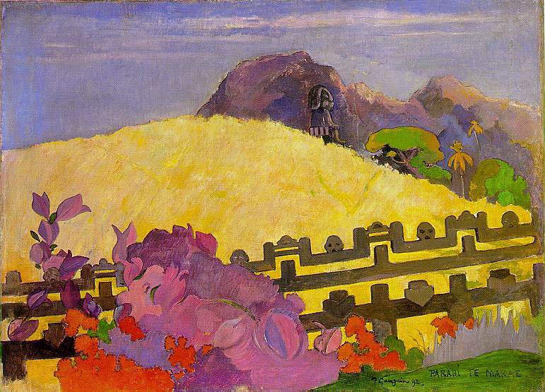 There is the Marae  1892    by Paul Gauguin Oil Painting reproduction