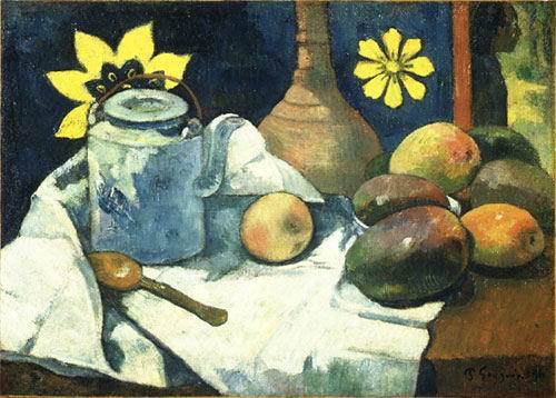 Still Life with Teapot and Fruit, 1896  by Paul Gauguin Oil Painting reproduction