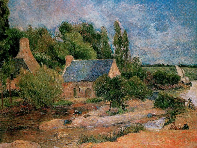 Washerwomen at Pont-Aven. 1886  by Paul Gauguin Oil Painting reproduction