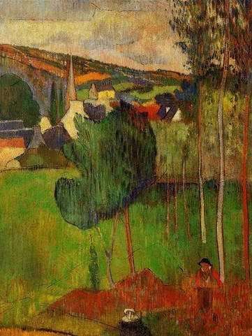 View Of Pont Aven From Lezaven by Paul Gauguin Oil Painting reproduction