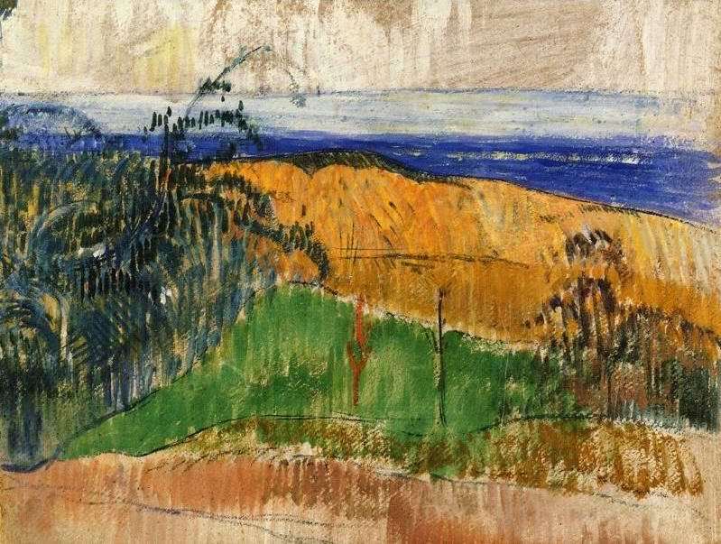 View Of The Beach At Bellangenay  by Paul Gauguin Oil Painting reproduction