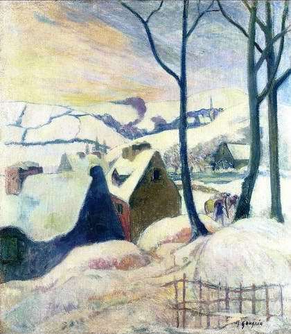 Village In The Snow  by Paul Gauguin Oil Painting reproduction