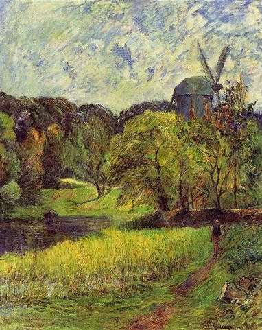 Windmil Ostervold Park by Paul Gauguin Oil Painting reproduction