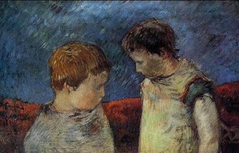 Aline Gauguin And One Of Her Brothers  by Paul Gauguin Oil Painting reproduction