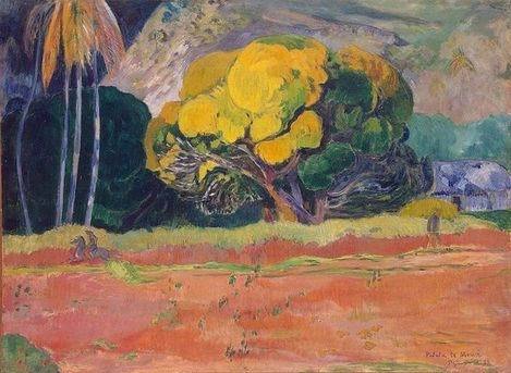 At The Foot Of The Mountain By The Sea by Paul Gauguin Oil Painting reproduction