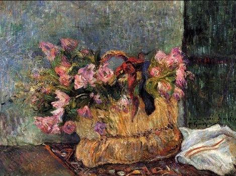 Basket Of Flowers by Paul Gauguin Oil Painting reproduction