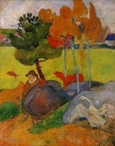 Breton Boy In A Landscape  by Paul Gauguin Oil Painting reproduction