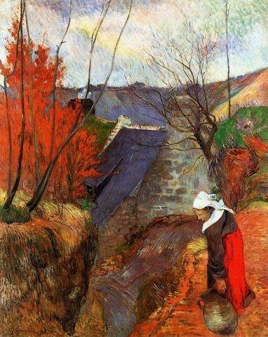 Breton Woman With Pitcher  by Paul Gauguin Oil Painting reproduction