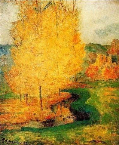  By The Stream Autumn  by Paul Gauguin Oil Painting reproduction