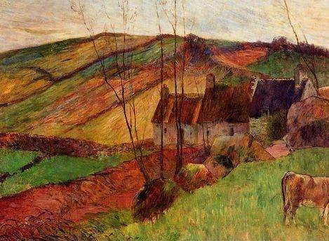 Cottages On Mount Sainte Marguerite  by Paul Gauguin Oil Painting reproduction