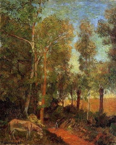 Donkey By The Lane  by Paul Gauguin Oil Painting reproduction