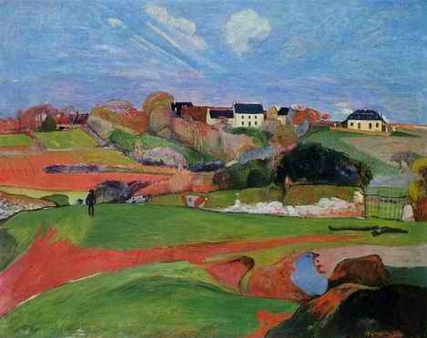 Fields At Le Pouldu  by Paul Gauguin Oil Painting reproduction