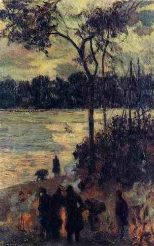 Fire By The Water  by Paul Gauguin Oil Painting reproduction