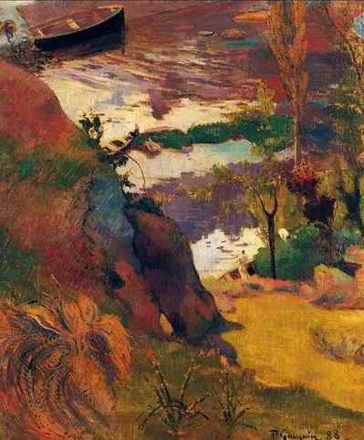 Fishermen And Bathers On The Aven  by Paul Gauguin Oil Painting reproduction
