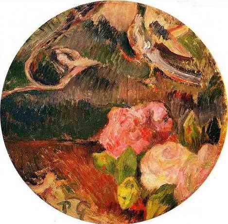 Flowers And A Bird  by Paul Gauguin Oil Painting reproduction