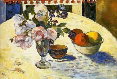 Flowers In A Fruit Bowl  by Paul Gauguin Oil Painting reproduction