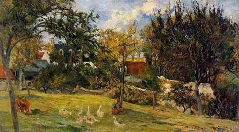 Geese In The Meadow by Paul Gauguin Oil Painting reproduction