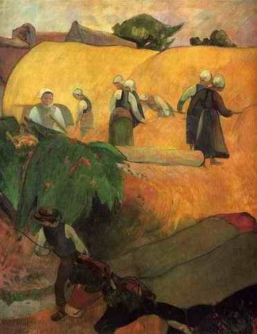 Haymaking In Brittany  by Paul Gauguin Oil Painting reproduction