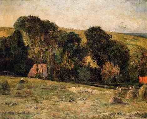 Haymaking Near Dieppe   by Paul Gauguin Oil Painting reproduction