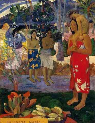 Ia Orana Maria Aka Hail Mary  by Paul Gauguin Oil Painting reproduction