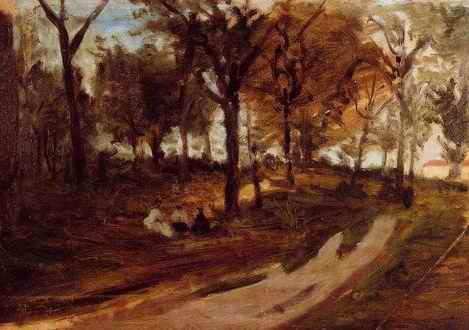 In The Forest Saint Cloud (sketch)by Paul Gauguin Oil Painting reproduction