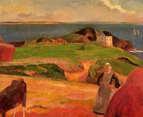Landscape At Le Pouldu The Isolated House  by Paul Gauguin Oil Painting reproduction