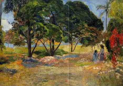 Landscape With Three Trees  by Paul Gauguin Oil Painting reproduction