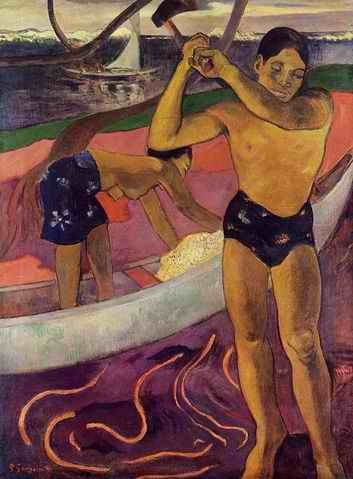 Man With An Ax  by Paul Gauguin Oil Painting reproduction