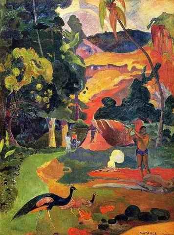 Matamoe Aka Landscape With Peacocks by Paul Gauguin Oil Painting reproduction