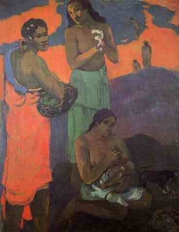 Maternity Aka Three Woman On The Seashore  by Paul Gauguin Oil Painting reproduction