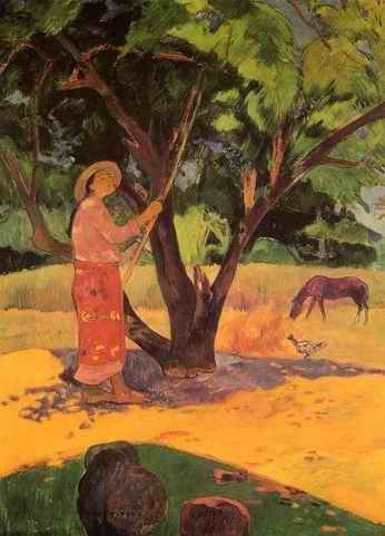 Mau Taporo Aka The Lemon Picker  by Paul Gauguin Oil Painting reproduction