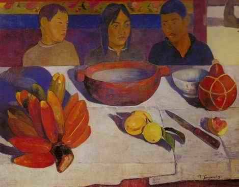 Meal or Bananas  by Paul Gauguin Oil Painting reproduction