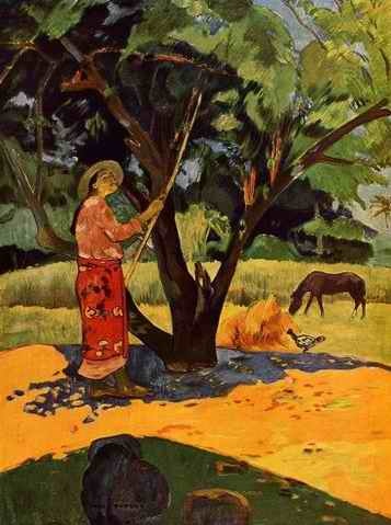 Meu Taporo Aka Picking Lemons  by Paul Gauguin Oil Painting reproduction