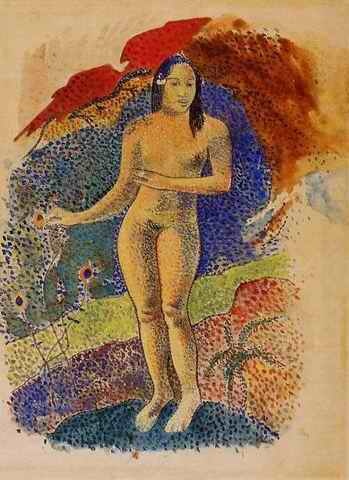 Nave Nave Feuna LEve Tahitienne Aka Beautiful Land Tahitian Eve  by Paul Gauguin Oil Painting reproduction