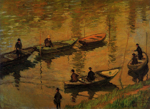 Anglers on the Seine at Poissy 1882  by Claude Monet Oil Painting reproduction