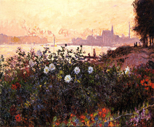 Argenteuil Flowers by the Riverbank 1877  by Claude Monet Oil Painting reproduction